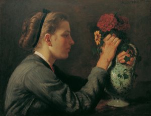 アーティストの妹、アガテ・トーマ 作： Hans Thoma