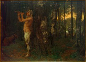森の中の夕暮れ 作： Hans Thoma