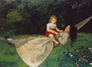 ハンモックの中で 作： Hans Thoma