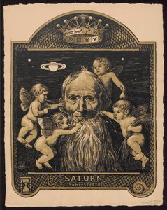 「土星、年の支配者」。年の支配者としての土星。『永続的な絵入り暦』第II部（永続的な絵入り暦）のための草案 作： ハンス・トーマ