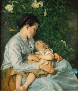 エルダー・ブッシュの下 作： Hans Thoma