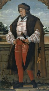 騎士クリストフとして知られる宮廷道化師、1515 年 作： Hans Wertinger von