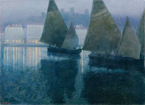 イストリア港の月夜 作： Hans Wilt