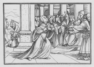 アタリヤが神殿に前進することは押収され、殺害された、2王XI、14 作： Hans after Holbein the Younger