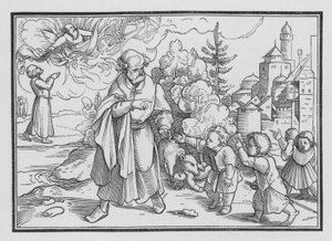 ベアーズはエリシャをからかった子供たちを破壊します。2キングスII、23 作： Hans after Holbein the Younger