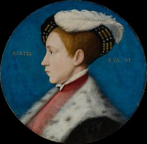 エドワード6世、1545年頃（オークに油と金） 作： Hans after Holbein the Younger