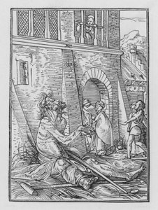 ホルバインの死のダンス：乞食 作： Hans after Holbein the Younger