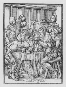 ホルバインの死のダンス：酔っぱらい 作： Hans after Holbein the Younger
