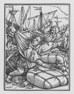 ホルバインの死のダンス：商人 作： Hans after Holbein the Younger