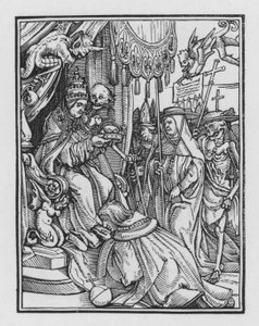 ホルバインの死のダンス：教皇 作： Hans after Holbein the Younger