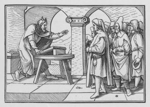 モーセは神々の過去の取引からの従順への勧め、申命記IV、1 作： Hans after Holbein the Younger