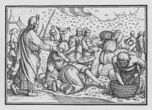 イスラエルの民衆、パンの欠乏のためのつぶやき、出エジプト記XVI、4 作： Hans after Holbein the Younger