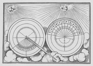 アハズの文字盤の10度の太陽の影の復活、イザヤXXXVIII、8 作： Hans after Holbein the Younger