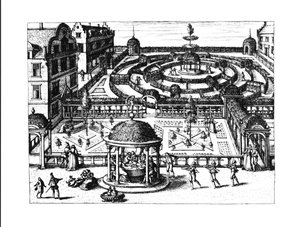 庭園、庭園Viridariorumque Mumultiplicisから &39;公開されたc.1583 作： Hans or Jan Vredeman de Vries