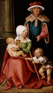 メアリー・サロメとゼベダイと息子のヤコブ大王と伝道者ヨハネ 作： Hans von Kulmbach