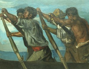 ドイツ語：ルーデラーナポリ動物園のフレスコ画の研究 The Rowers 作： ハンス・フォン・マレ