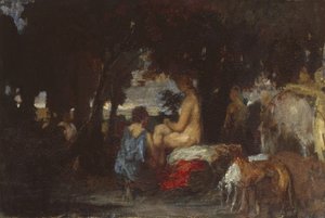 ダイアナの浴場、ダイアナの安息の研究、1863 作： Hans von Marées