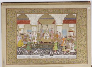 ムガール朝の家系図のアルバム、1855年（紙に不透明なWCと金） 作： Haqim Ahasan Ullah Khan