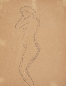 横顔で見た立っている女性モデル 作： Harald Giersing