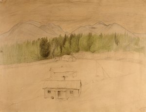 「冬の山の夜」の下書き 作： Harald Oscar Sohlberg