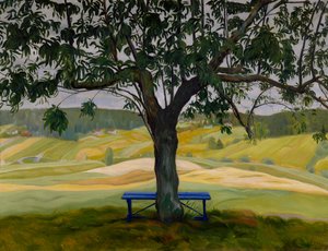青いベンチ 作： Harald Oscar Sohlberg