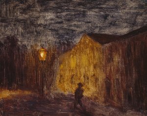 ランタン（ランプ）1894年（キャンバスに油彩） 作： Harald Oscar Sohlberg