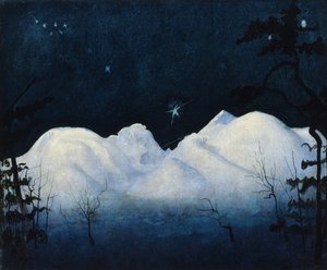 山の冬の夜 作： Harald Oscar Sohlberg