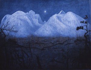 山の冬の夜 作： Harald Oscar Sohlberg