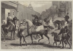 イズリントンの農業会館での馬ショーの到着 作： Harden Sidney Melville