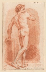 後ろから見た男性立裸体（三等賞 1766年） 作： Harmanus Vinkeles