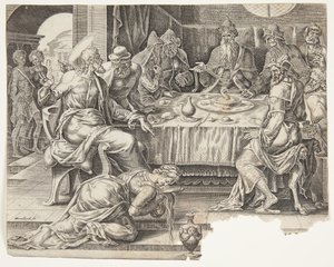 義に飢え渇く者は幸いである。 神殿でのプレゼンテーション 作： Harmen Jansz. Muller