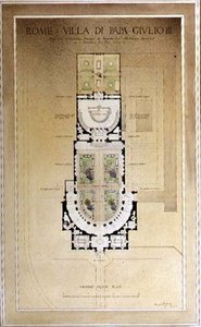 ローマのパパ・ジュリオ邸の1階平面図 作： Harold Chalton Bradshaw