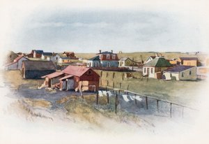 大草原の町、グレイチェン、アルバータ州 作： Harold Copping