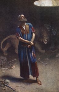 獅子座のダニエル（カラーリトグラフ） 作： Harold Copping