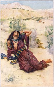 ハガル、「聖書の女性たち」からのイラスト、1927年宗教宗教協会発行 作： Harold Copping