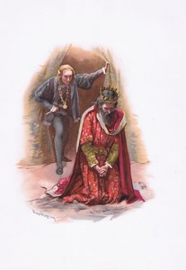 ハムレットと王、ハムレットのイラスト 作： Harold Copping