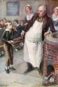 オリバーが「もっと」を求める（カラーリトグラフ 作： Harold Copping