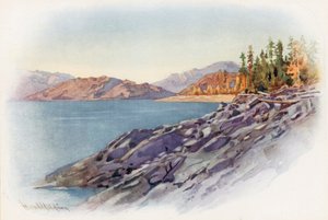 クーテネイ湖で 作： Harold Copping