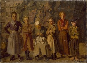 洞窟の住人、ディエップ、1907 作： Harold Gilman
