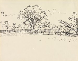 フェンスのある風景 作： Harold Gilman