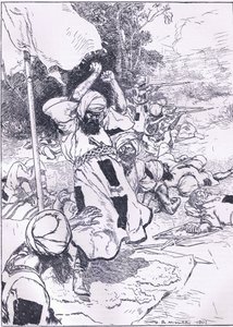 カリファの死、カッセルズイングランドの歴史、1900年代のイラスト 作： Harold Robert Millar