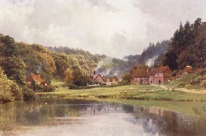 フライデー・ストリート、リース・ヒルへ向かう途中（カラー・リトグラフ） 作： Harold Sutton Palmer