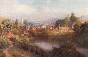 ゴダミング、旧市街の一角（カラーリトグラフ） 作： Harold Sutton Palmer