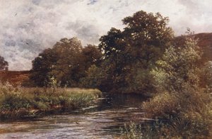 ティルフォード近郊、ハンクリー・コモンのウェイ川（カラーリトグラフ） 作： Harold Sutton Palmer