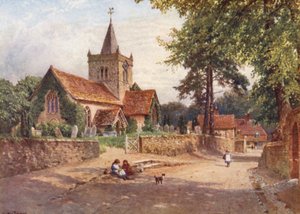 ウィットリー教会（カラーリトグラフ） 作： Harold Sutton Palmer