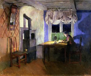 ランプライト、1890 作： Harriet Backer