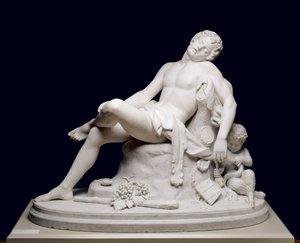 1864年にモデル化された眠れる牧神の彫刻。 1870年。 作： Harriet Goodhue Hosmer