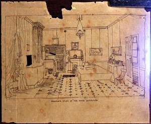 マイケル・ファラデー（1973-1867）の英国王立研究所での書斎 作： Harriet Jane Moore