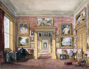 チェルトナム、サーレスタイン・ハウスのダイニングルーム 1843年頃（水彩画） 作： Harriet Rushout (attr. to) Bowles
