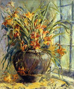 花の静物（キャンバスに油彩） 作： Harriette Bowdoin